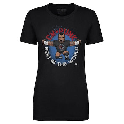 Women's 500 Level Black CM Punk Big Shots Pose T-Shirt - DASH RACEGEAR image 1
