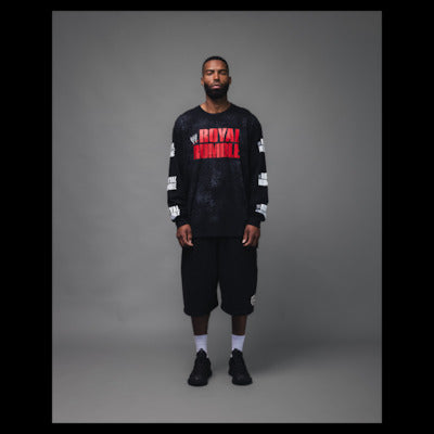 Men's WWE x Complex Black Royal Rumble 2026 Long Sleeve T-Shirt - DASH RACEGEAR image 1
