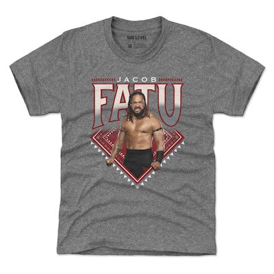 Youth 500 Level Heather Gray Jacob Fatu Superstar Name T-Shirt - DASH RACEGEAR image 1