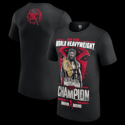 Men's Black Roman Reigns WrestleMania 42 Winner T-Shirt - DASH RACEGEAR image 1