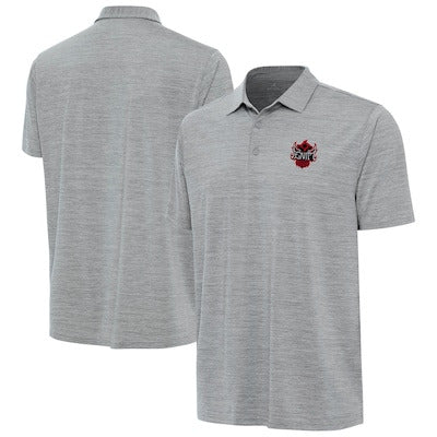 Men's Antigua Heather Gray Penta Layout Polo - DASH RACEGEAR image 1