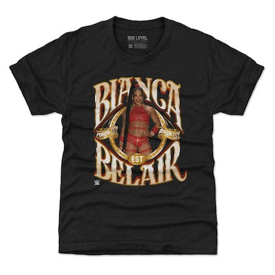Youth 500 Level Heather Black Bianca Belair Superstar Name T-Shirt - DASH RACEGEAR image 1