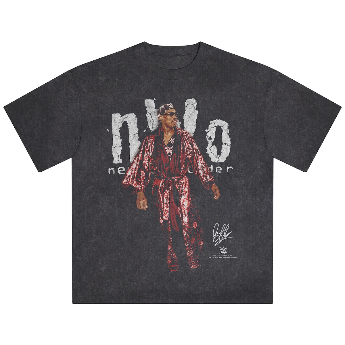 Men's Heather Black Dennis Rodman Bad All Over Snow Wash T-Shirt