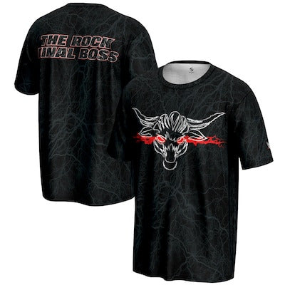 Men's Black The Rock The Final Boss Logo T-Shirt - DASH RACEGEAR image 1