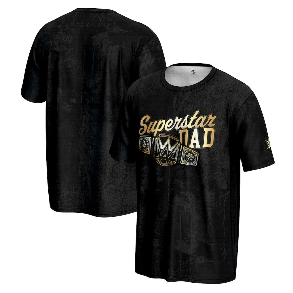 Men's ProSphere Black WWE Father's Day 2025 Superstar Dad T-Shirt - DASH RACEGEAR image 1