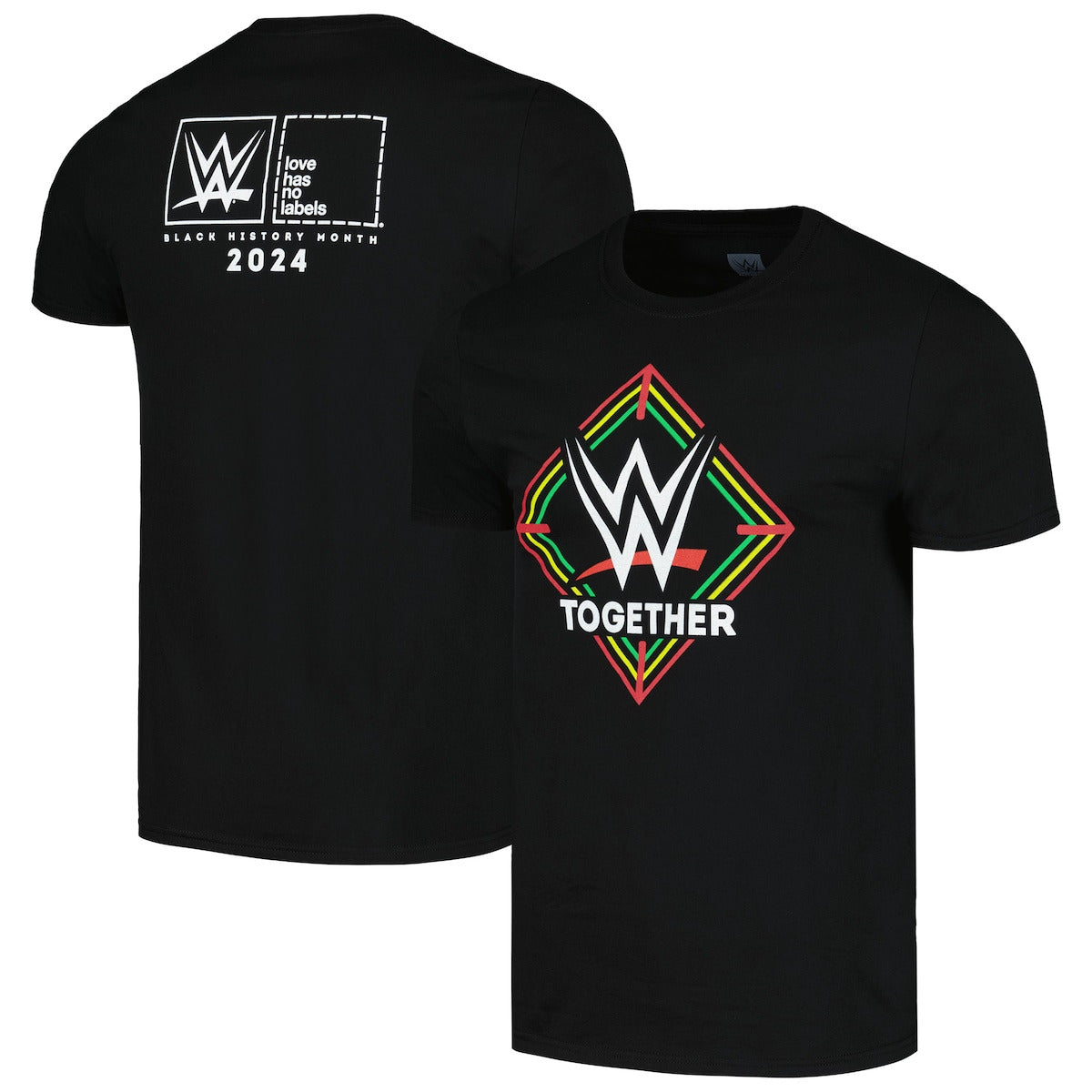 Men's Black WWE Together Black History Month T-Shirt