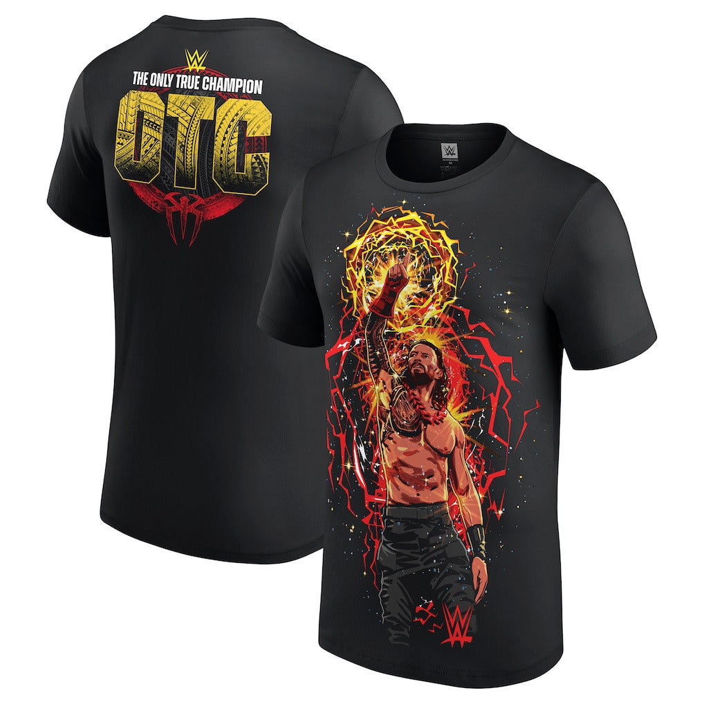 Men's Black Roman Reigns Aura Cartoon T-Shirt - DASH RACEGEAR image 1