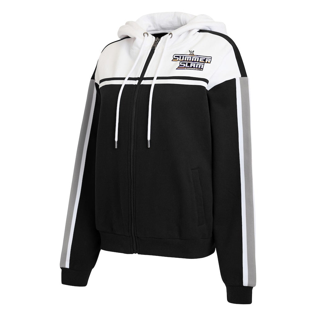 Women's WEAR by Erin Andrews Black SummerSlam 2026 Colorblock Full-Zip Hoodie - DASH RACEGEAR image 4