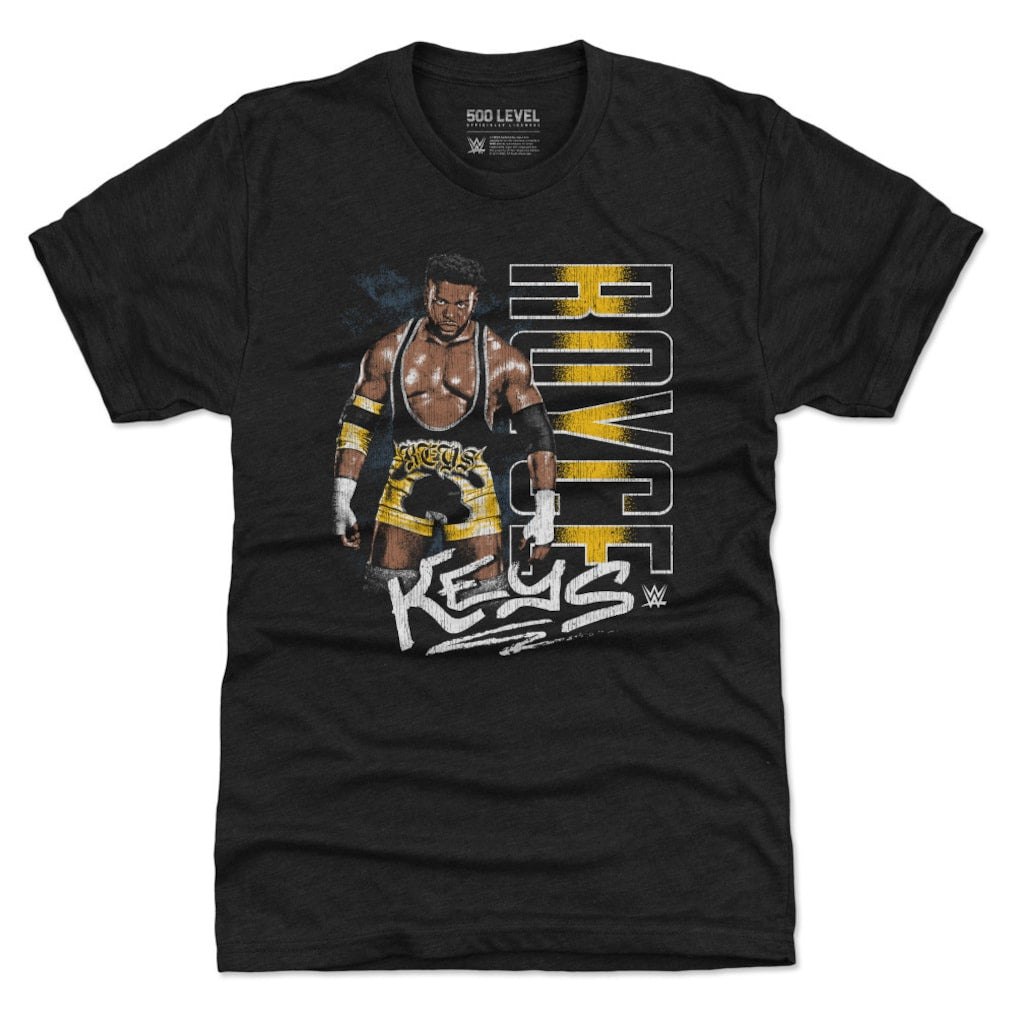 Men's 500 Level Black Royce Keys Vertical Name Premium Tri-Blend T-Shirt - DASH RACEGEAR image 1