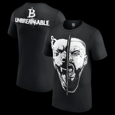 Men's Black Bron Breakker Split Face T-Shirt - DASH RACEGEAR image 1