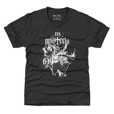 Youth 500 Level Heather Black Rey Mysterio Mono T-Shirt - DASH RACEGEAR image 1