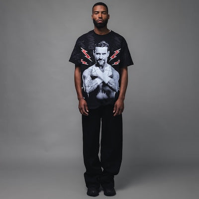 Men's WWE x Complex Black CM Punk T-Shirt - DASH RACEGEAR image 1