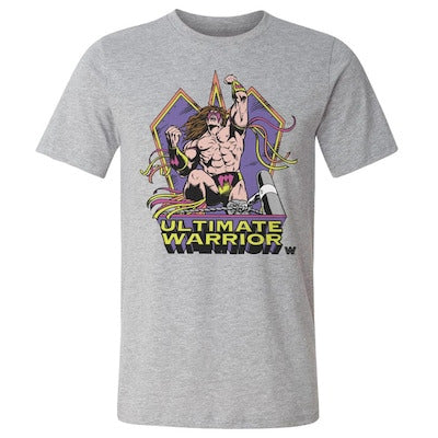 Men's 500 Level Heather Gray The Ultimate Warrior Retro Vector T-Shirt - DASH RACEGEAR image 1