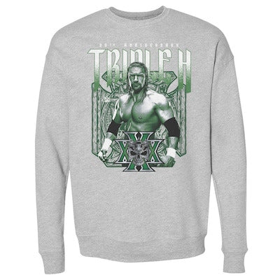 Men's 500 Level Heather Gray Triple H 30th Anniversary Pullover Sweatshirt - DASH RACEGEAR image 1