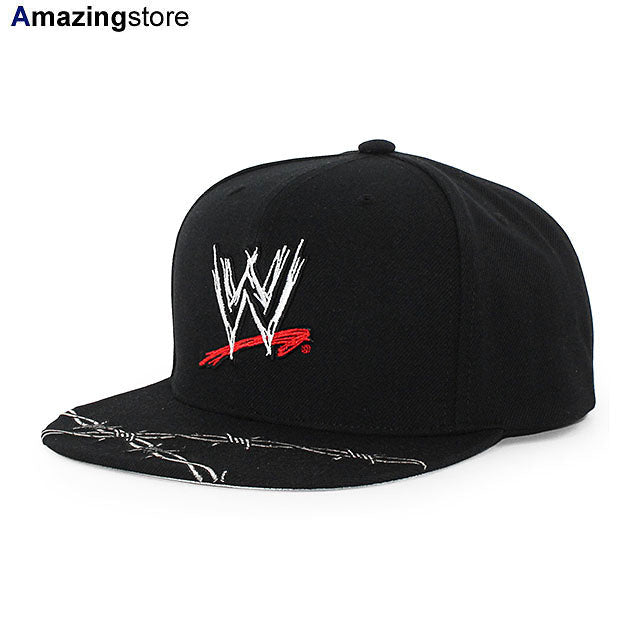 Men's Mitchell & Ness Black WWE Scratch Logo Core Wire Snapback Hat