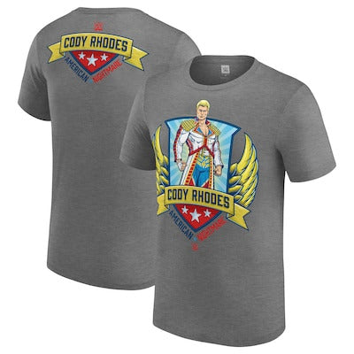 Youth Gray Cody Rhodes Cartoon T-Shirt - DASH RACEGEAR image 1