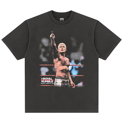 Men's Black Cody Rhodes Royal Rumble 2024 Boxy T-Shirt - DASH RACEGEAR image 1