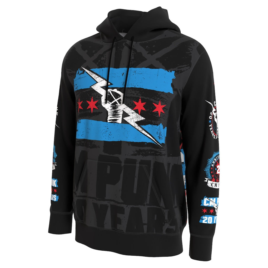 Men's ProSphere Black CM Punk 20 Years Hoodie - DASH RACEGEAR image 2