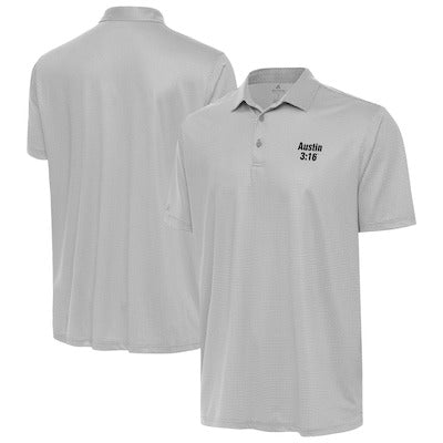 Men's Antigua Gray "Stone Cold" Steve Austin Rings Polo - DASH RACEGEAR image 1