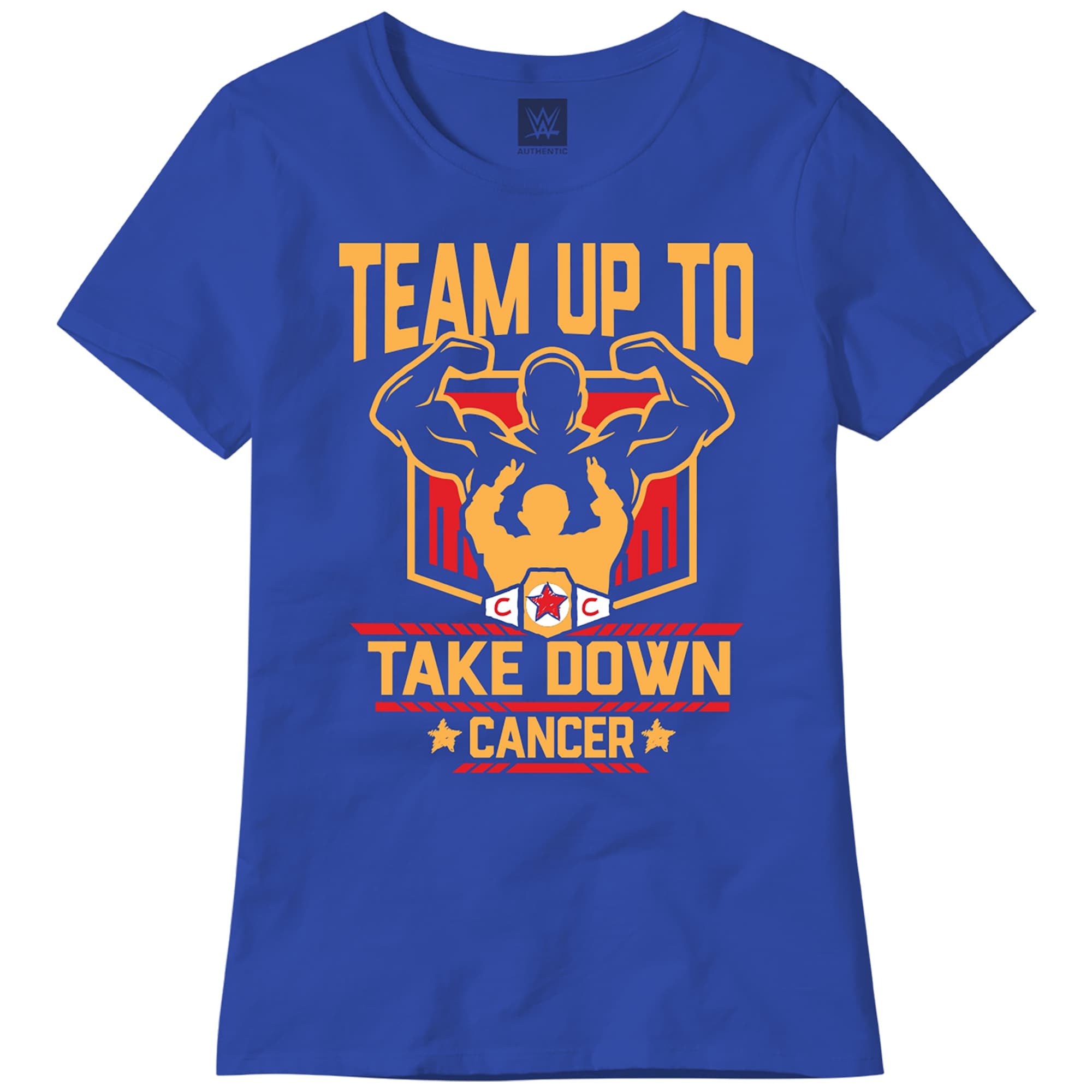 Women's Blue WWE Connor's Cure Team Up To Take Down Cancer T-Shirt
