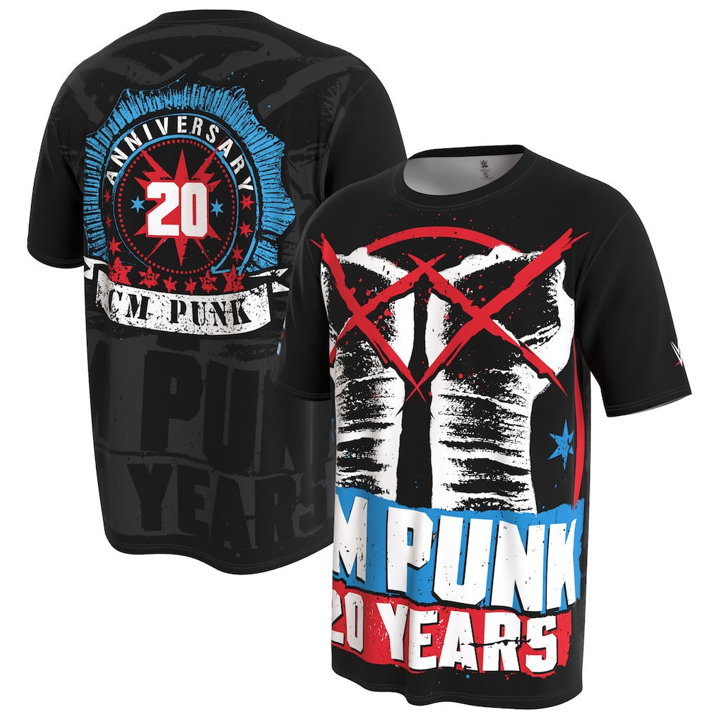Men's ProSphere Black CM Punk 20 Years T-Shirt - DASH RACEGEAR image 1