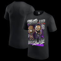 Men's Black Damian Priest & R-Truth Rise Up Wepa Up Cartoon T-Shirt - DASH RACEGEAR image 1