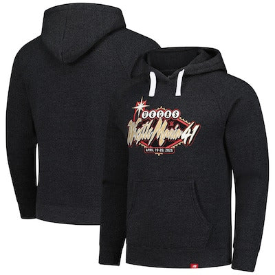 Men's Sportiqe Black WrestleMania Tri-Blend Fleece Pullover Hoodie - DASH RACEGEAR image 1