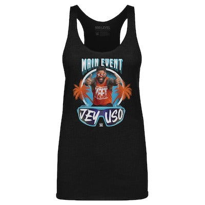 Women's 500 Level Heather Black Jey Uso Main Event Palms Tri-Blend Tank Top - DASH RACEGEAR image 1