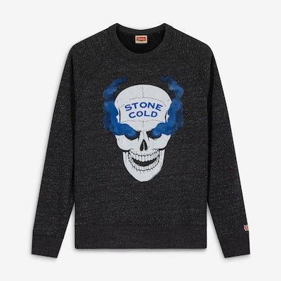 Men's Homage Charcoal "Stone Cold" Steve Austin Skull Tri-Blend Raglan Sweatshirt - DASH RACEGEAR image 1