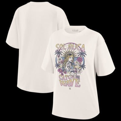 Women's WEAR by Erin Andrews Cream Sol Ruca Catch The Wave Vintage T-Shirt - DASH RACEGEAR image 1