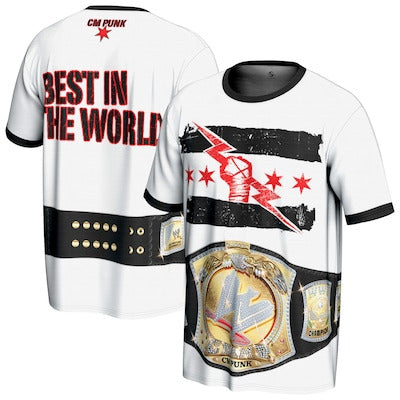 Youth ProSphere White CM Punk Spinner Belt T-Shirt - DASH RACEGEAR image 1