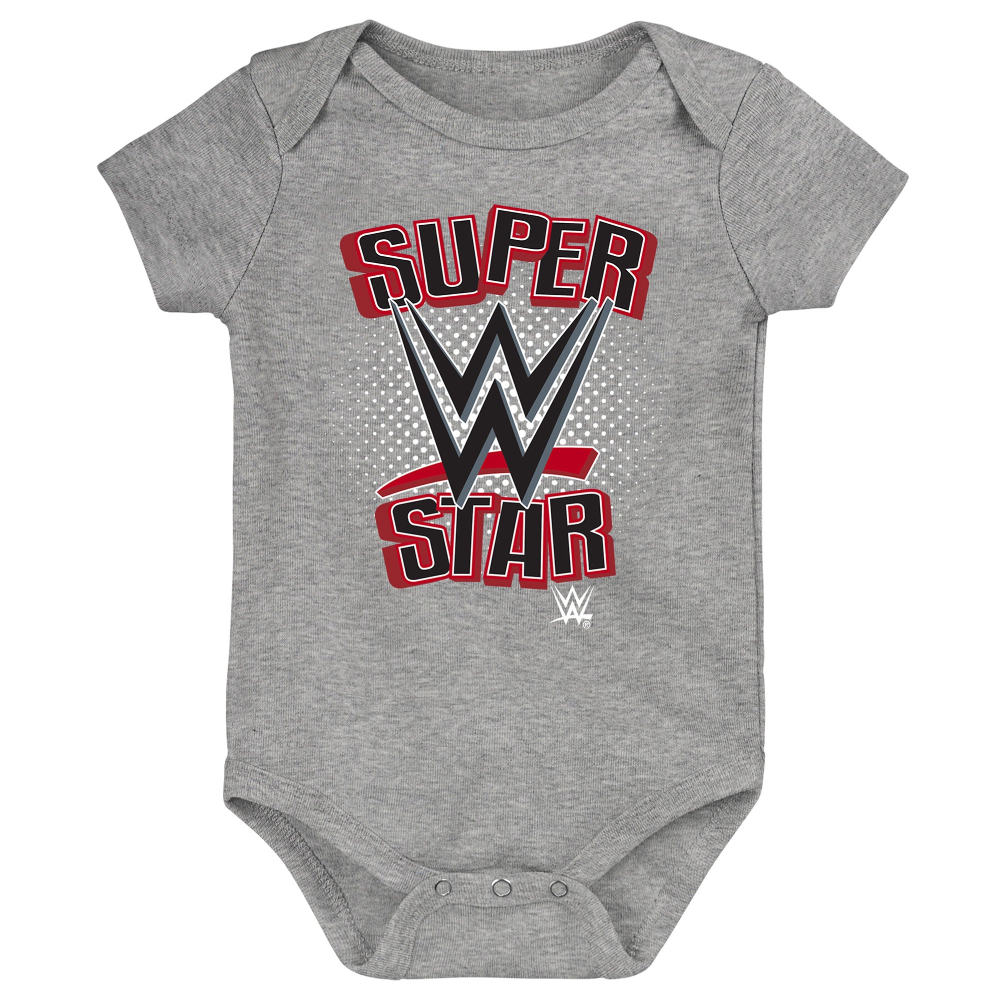 Newborn Red/Black WWE Three-Piece Bodysuit Set