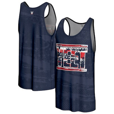 Men's ProSphere Navy Jey Uso Americana Tank Top - DASH RACEGEAR image 1