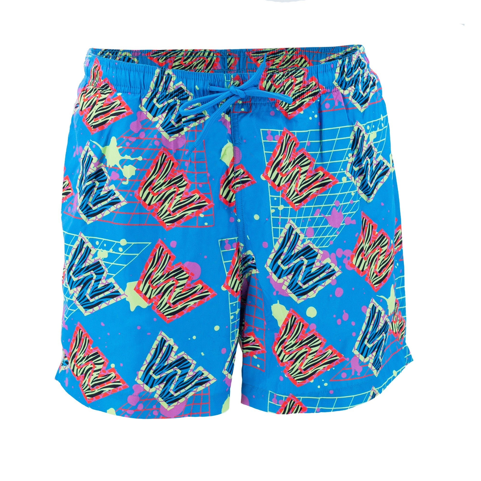 Men's Ripple Junction Blue/Orange WWE Retro Wave Repeating Logo Board Shorts