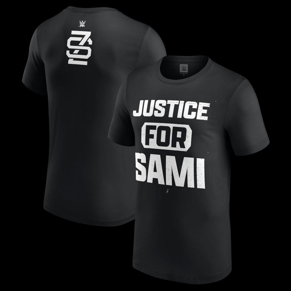 Men's Black Sami Zayn Justice For Sami T-Shirt - DASH RACEGEAR image 1