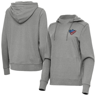 Women's Antigua Heather Charcoal Cody Rhodes Justice Pullover Hoodie - DASH RACEGEAR image 1