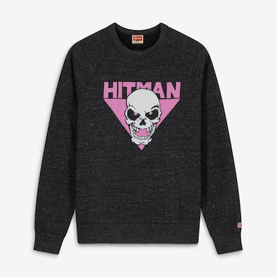 Men's Homage Charcoal Bret Hart Skull Tri-Blend Raglan Sweatshirt - DASH RACEGEAR image 1