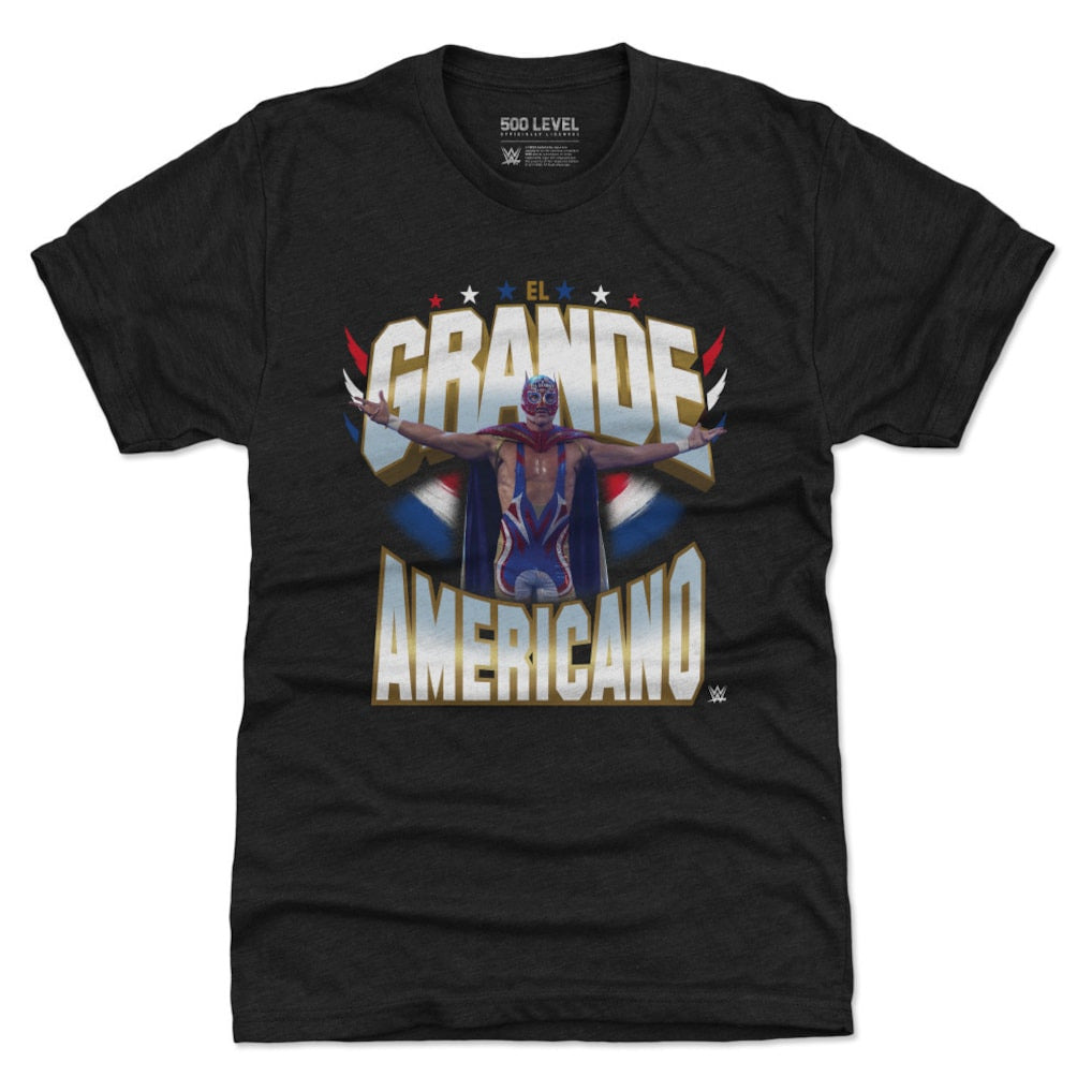 Men's 500 Level Black El Grande Americano Stars & Stripes Premium Tri-Blend T-Shirt - DASH RACEGEAR image 1