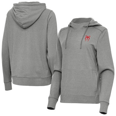 Women's Antigua Heather Charcoal Roman Reigns Justice Pullover Hoodie - DASH RACEGEAR image 1