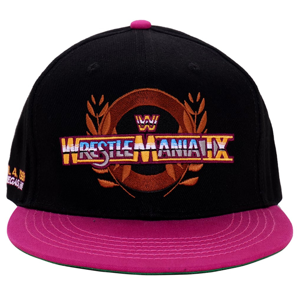 Men's Black/Pink WrestleMania IX Las Vegas '93 Snapback Hat - DASH RACEGEAR image 1