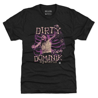 Men's 500 Level Heather Black Dominik Mysterio Champion Grunge Premium Tri-Blend T-Shirt - DASH RACEGEAR image 1
