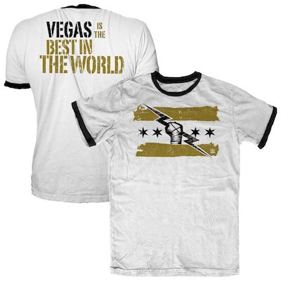 Men's White CM Punk Best in the World Las Vegas Ringer T-Shirt - DASH RACEGEAR image 1