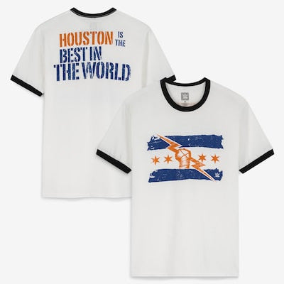 Men's White CM Punk Best in the World Houston Ringer T-Shirt - DASH RACEGEAR image 1