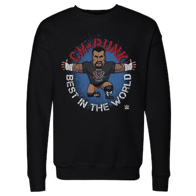 Men's 500 Level Black CM Punk Big Shots Pose Pullover Sweatshirt - DASH RACEGEAR image 1