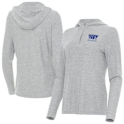 Women's Antigua Heather Gray Jey Uso Daybreak Quarter-Zip Hoodie - DASH RACEGEAR image 1