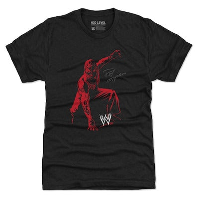 Men's 500 Level Heather Black Rey Mysterio Illustration Tri-Blend T-Shirt - DASH RACEGEAR image 1