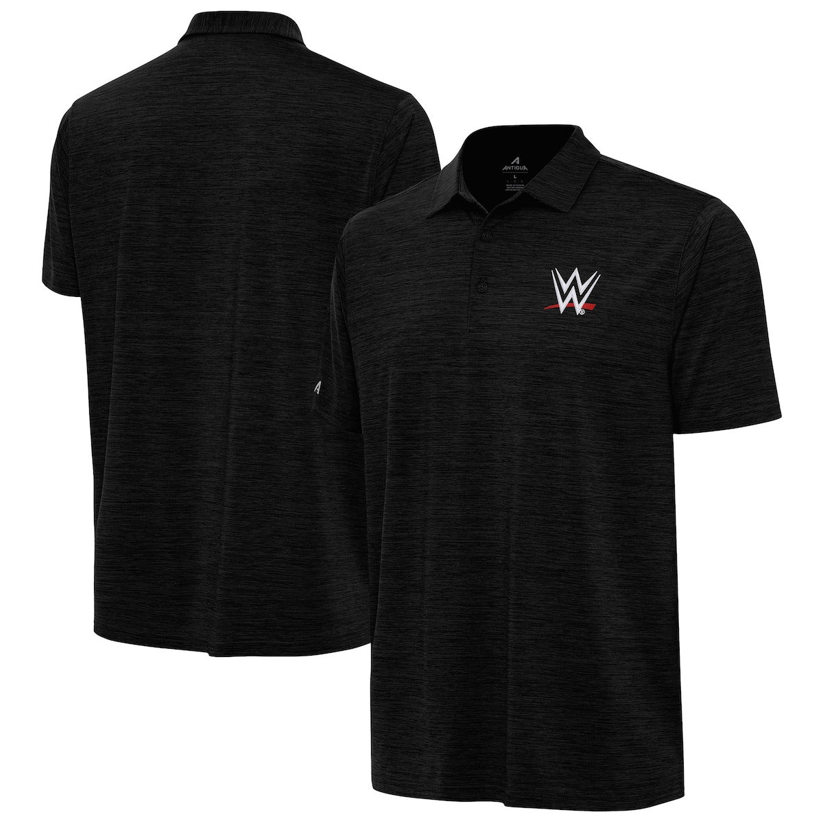 Men's Antigua Heather Black WWE Layout Polo