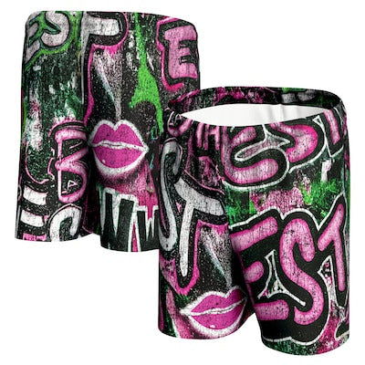Men's ProSphere Black Bianca Belair Graffiti Shorts - DASH RACEGEAR image 1