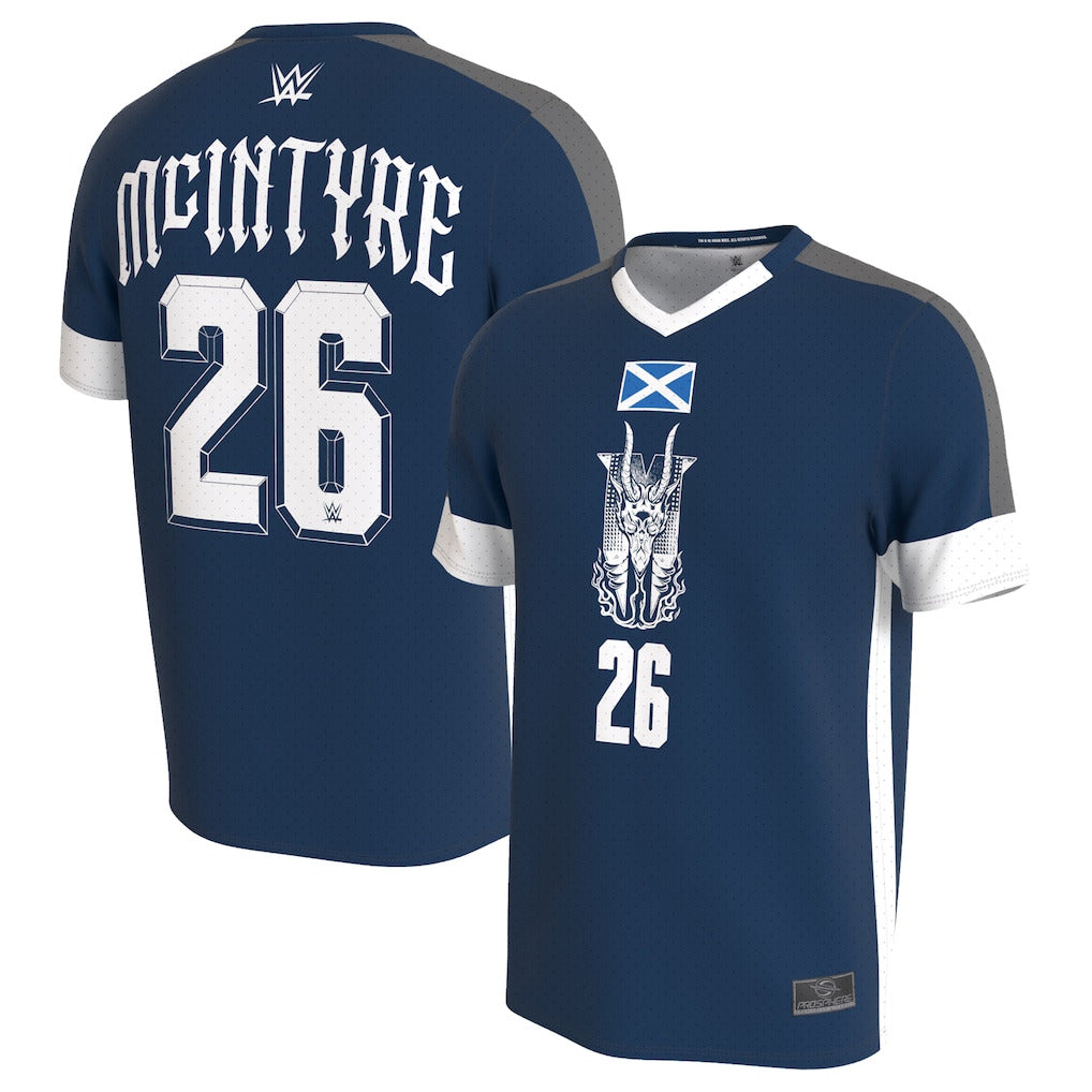 Unisex ProSphere Blue Drew McIntyre WWE Soccer Jersey - DASH RACEGEAR image 1