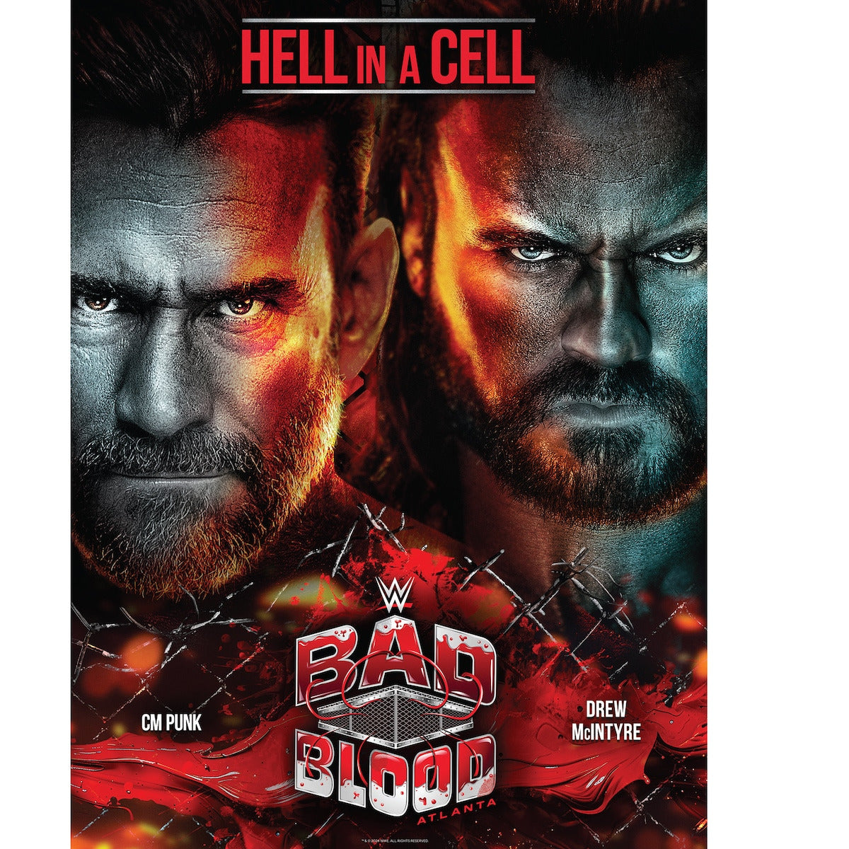 2024 Bad Blood WWE 18" x 24" Event Poster Art Photograph